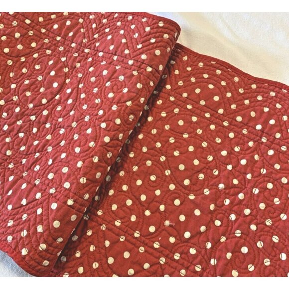 St. Nicholas Square Double Sided Red Ivy & Polka Dot Christmas Table Runner 50" - Picture 12 of 12